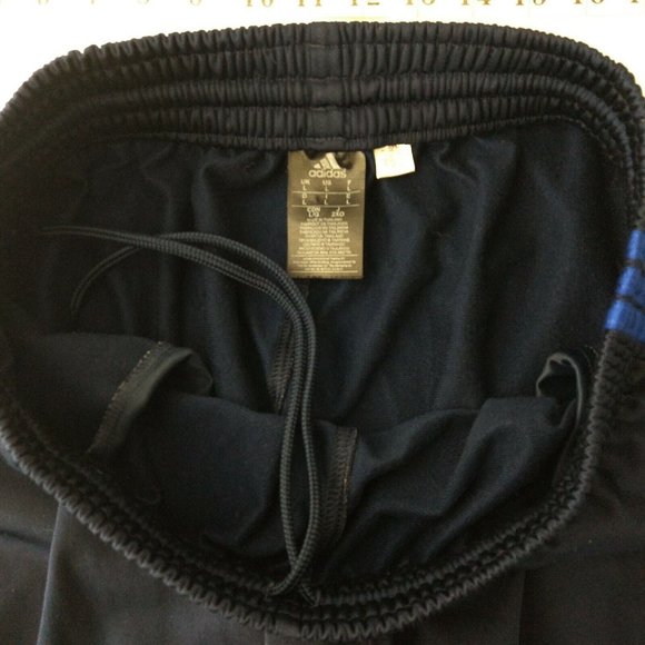 Adidas Women's Blue Logo 3 Stripes Open Hem Sweatpants Navy Blue Size L - Picture 8 of 10